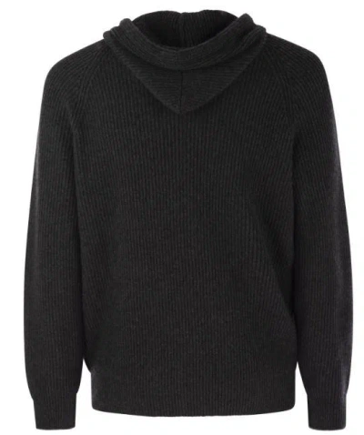 Brunello Cucinelli Cashmere Zip-up Hoodie Featuring Drawstring Hood In Green