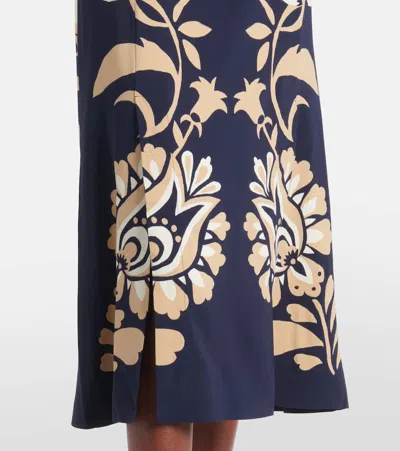 La Doublej Buy Me A Martini Floral-print Crepe Midi Dress In Blue