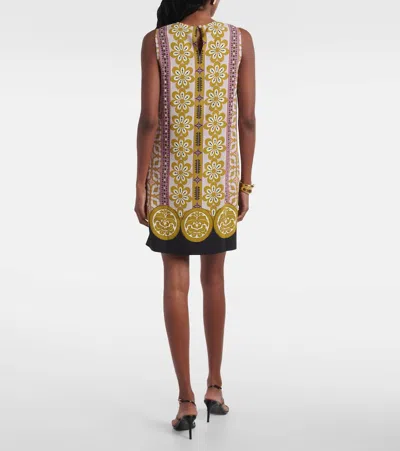 La Doublej Stretch Tunic Printed Satin Minidress In Multi