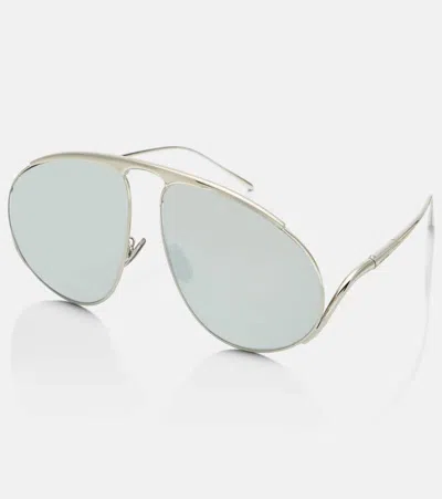 Loewe Lw40180u Signature 16c Argento Sunglasses In Metallic