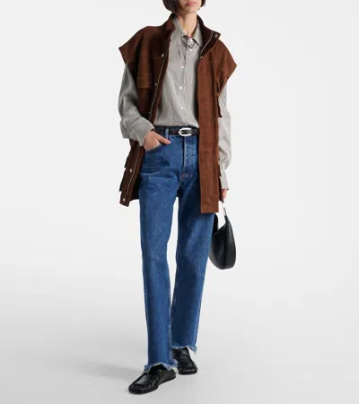 Agolde Kelly High-rise Wide-leg Denim Trousers In Blue