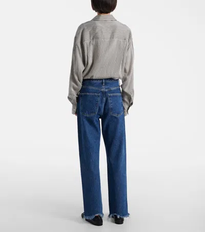 Agolde Kelly High-rise Wide-leg Denim Trousers In Blue