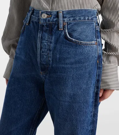 Agolde Kelly High-rise Wide-leg Denim Trousers In Blue