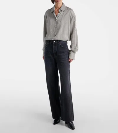 Agolde Low Slung Baggy Jeans In Black