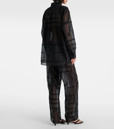 Totême Embroidered Organic Cotton And Silk-blend Voile Shirt In Black