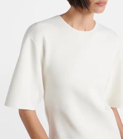 Totême Viscose Blend Cocoon Midi Dress In White