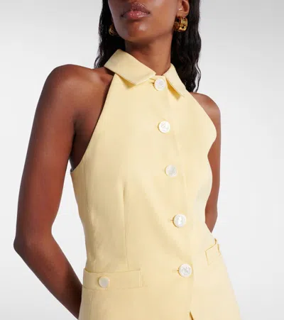 Veronica Beard Orlinda Halter Neck Vest In Chamomile In Gold