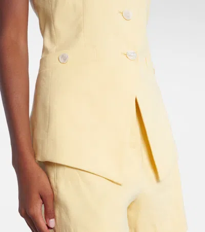 Veronica Beard Orlinda Halter Neck Vest In Chamomile In Gold