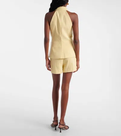 Veronica Beard Orlinda Halter Neck Vest In Chamomile In Gold