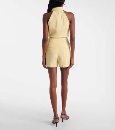 Veronica Beard Brit Stretch-linen Short In Chamomile In Yellow