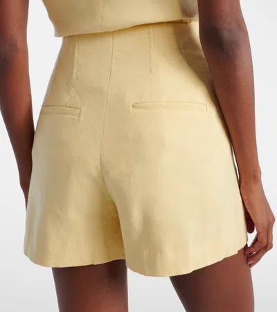 Veronica Beard Brit Stretch-linen Short In Chamomile In Yellow