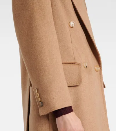Max Mara Double-breasted Jacket Structured Shoulders In Brown