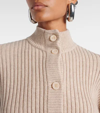 Max Mara Afelio Wool And Cashmere Cardigan In Brown