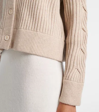 Max Mara Afelio Wool And Cashmere Cardigan In Brown
