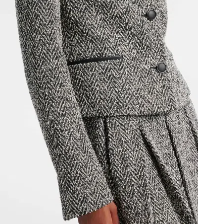 Max Mara Boucle Jersey Single-breasted Jacket In Gray