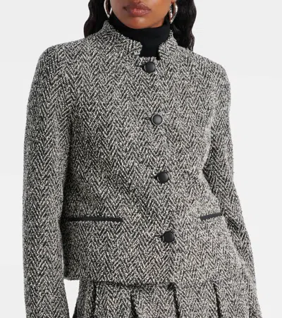 Max Mara Boucle Jersey Single-breasted Jacket In Gray