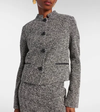 Max Mara Boucle Jersey Single-breasted Jacket In Gray