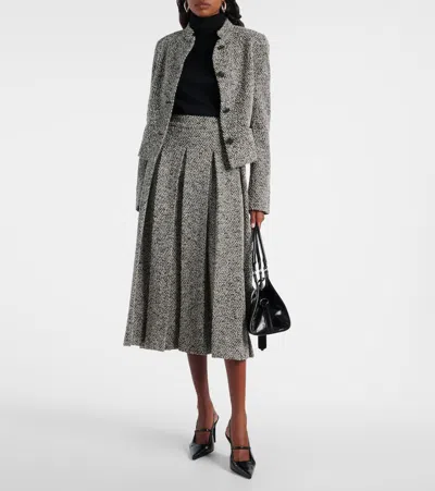 Max Mara Boucle Jersey Single-breasted Jacket In Gray