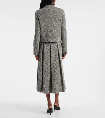 Max Mara Boucle Jersey Single-breasted Jacket In Gray