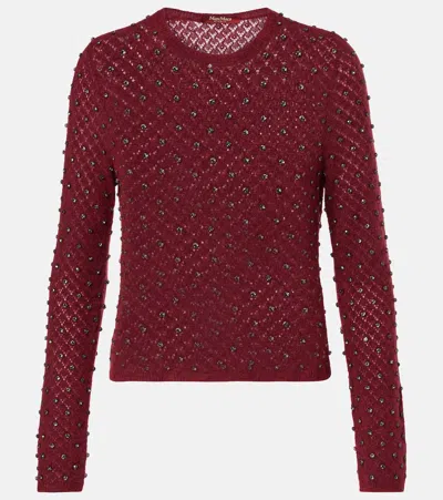 Max Mara Rally Mohair And Wool-blend Sweater In Red