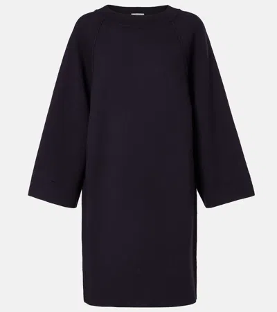 Max Mara Viscose And Wool Yarn Dress In Blue