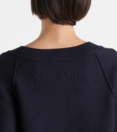 Max Mara Viscose And Wool Yarn Dress In Blue