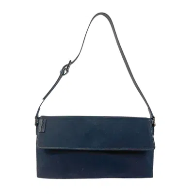 Pre-owned Fendi Navy Cotton Canvas Shoulder Bag ()