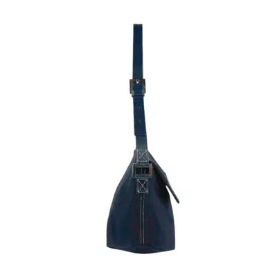 Pre-owned Fendi Navy Cotton Canvas Shoulder Bag ()