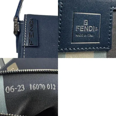 Pre-owned Fendi Navy Cotton Canvas Shoulder Bag ()