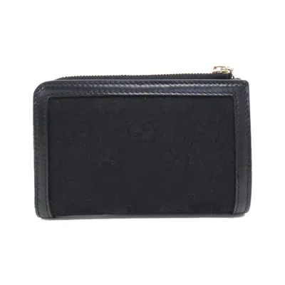 Pre-owned Gucci Black Gg Canvas Coin Purse/coin Case ()