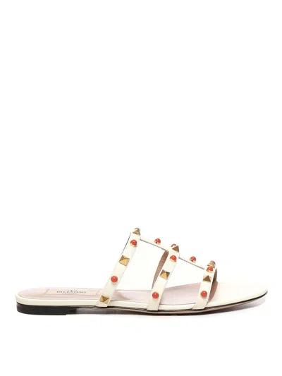 Valentino Garavani Rockstud Slide T. 05 In Beige