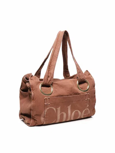 Chloé Medium Plage Tote Bag In Orange