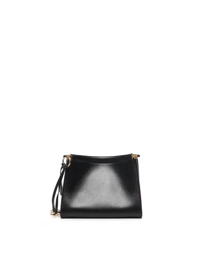 Alaïa Alaia Black Leather Small Square Crossbody Bag In Black