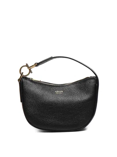 Ferragamo North-south Mini Hobo Bag In Black