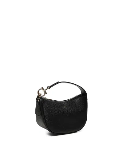 Ferragamo North-south Mini Hobo Bag In Black