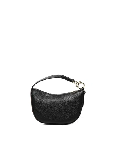 Ferragamo North-south Mini Hobo Bag In Black
