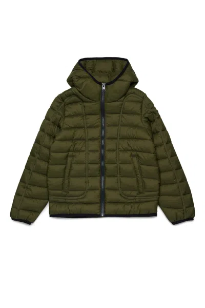 Diesel Giacca Imbottita Lightweight Con Cappuccio In Green