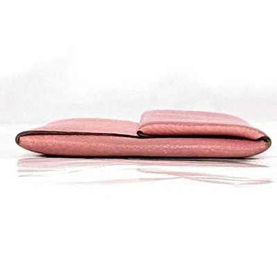 Pre-owned Hermes Pink Leather Togo Leather Coin Purse/coin Case ()