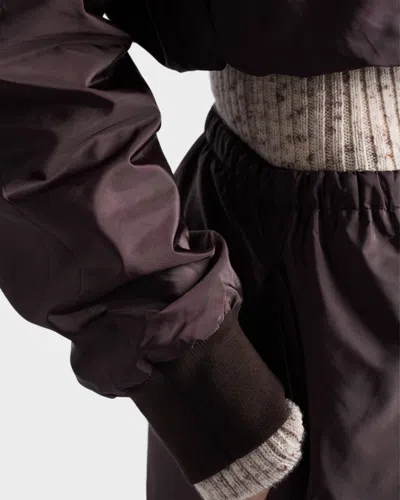 Prada Reversible Drawstring Hem Cotton Sweatshirt In Black