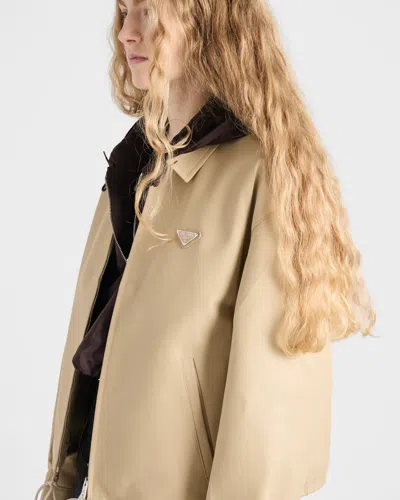 Prada Womens Neutral Triangle-logo Blouson Leather Jacket In Neutral