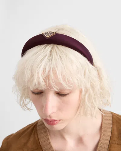 Prada Re-nylon Headband In Brown
