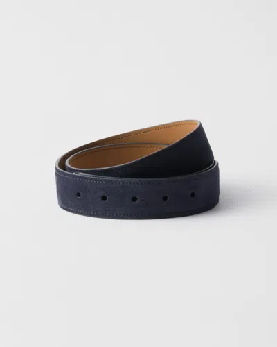 Prada Suede Belt Strap In Blue