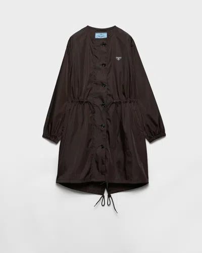 Prada Long Sleeve Windbreaker In Brown
