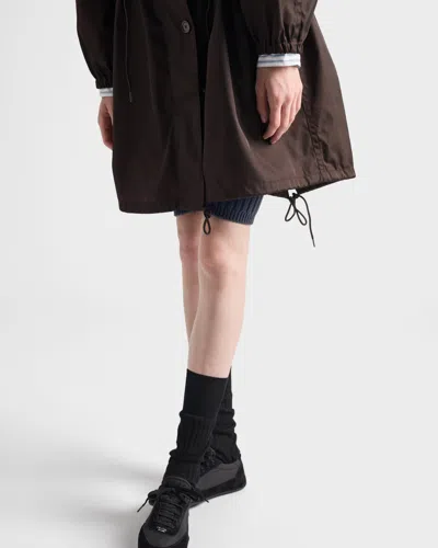 Prada Long Sleeve Windbreaker In Brown
