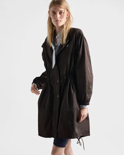 Prada Long Sleeve Windbreaker In Brown