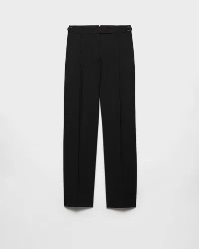 Prada Light Wool Pants In Black