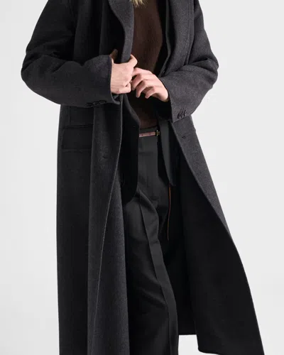 Prada Light Wool Pants In Black