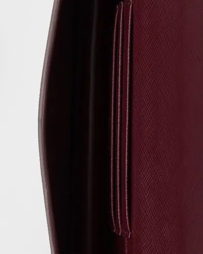 Prada Saffiano Leather Wallet On Chain In Burgundy