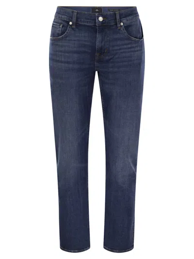 7 For All Mankind Slimmy Tapered - Skinny Medium-waisted Jeans In Blue