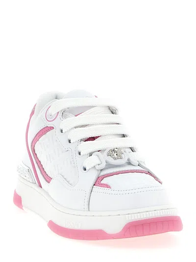Versace Biggie Basket Sneakers In White